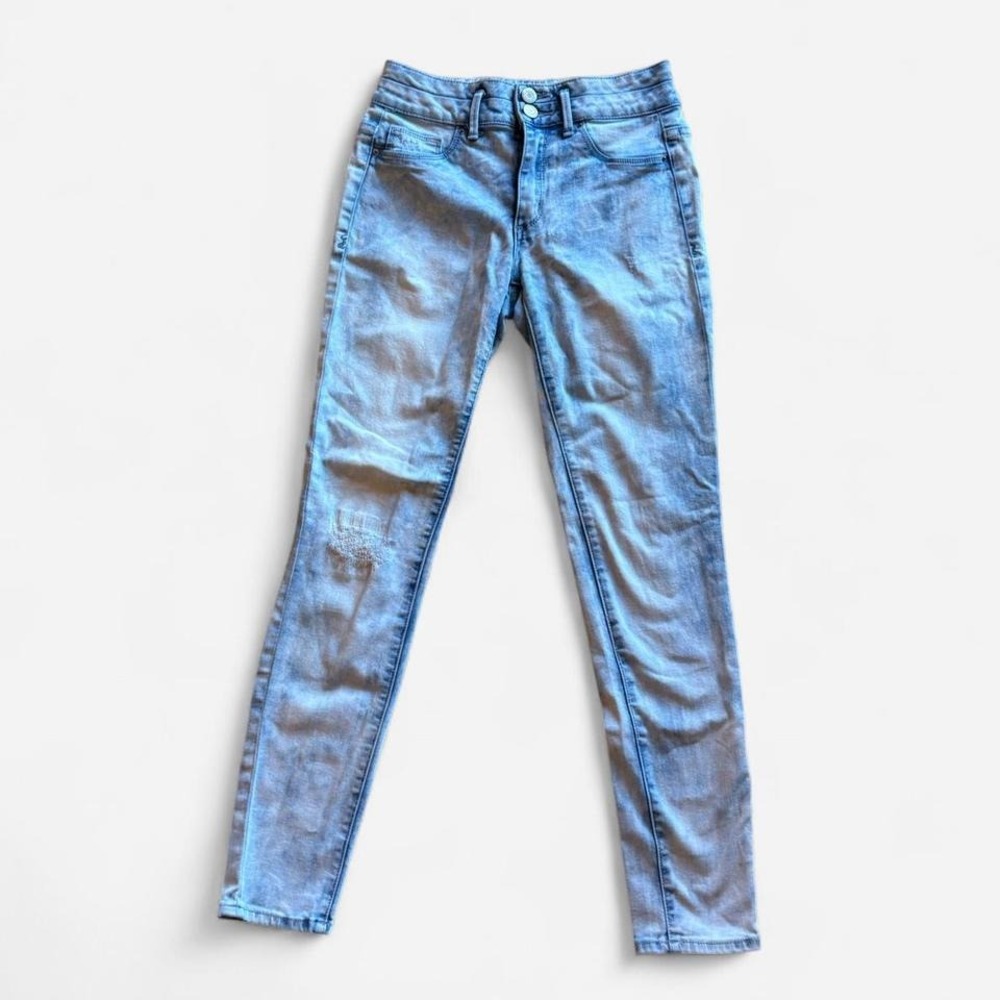 Mossimo Supply Co High Waisted Skinny Legging Jeans Distressed Light Wash Size 3
